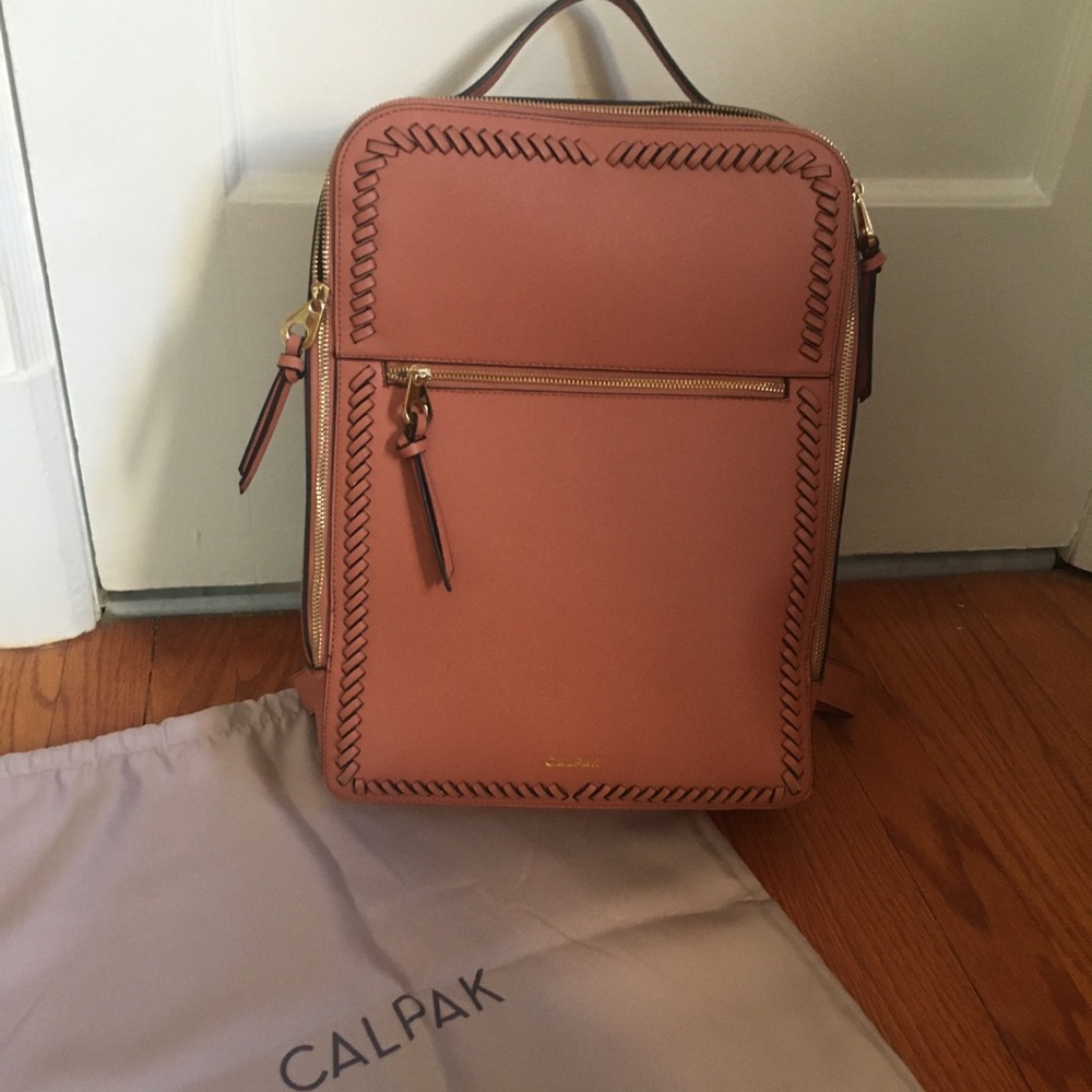 Like New Calpak Kaya Faux Leather Laptop Backpack